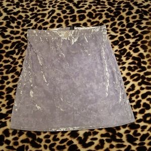 Lavender crushed velvet mini skirt